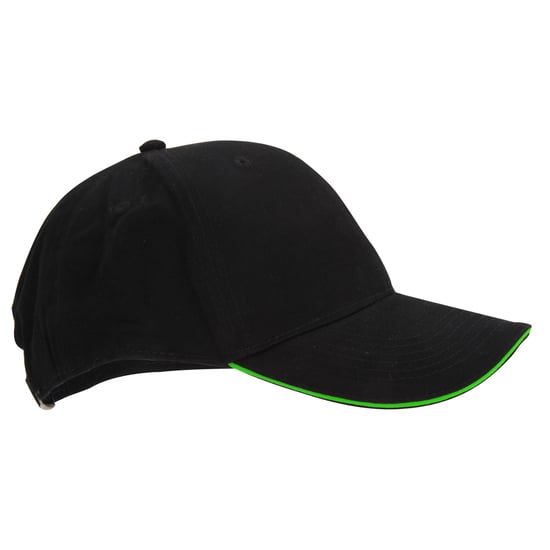 Beechfield Volwassenen Unisex Athleisure Cotton Baseball Cap (Zwart/Lijkgroen) - Image 2
