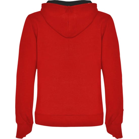 Roly Dames/Dames Urban Hooded Polycotton Sweatshirt (Rood/zwart) - Image 2