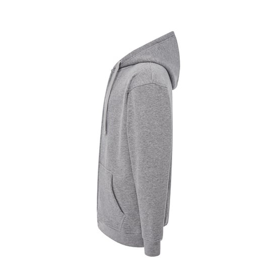 JHK Unisex effen capuchon met rits voor volwassenen (Grijze Melange) - Image 3