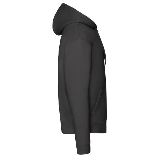 Fruit of the Loom Heren Premium Full Zip Hoodie (Zwart) - Image 3