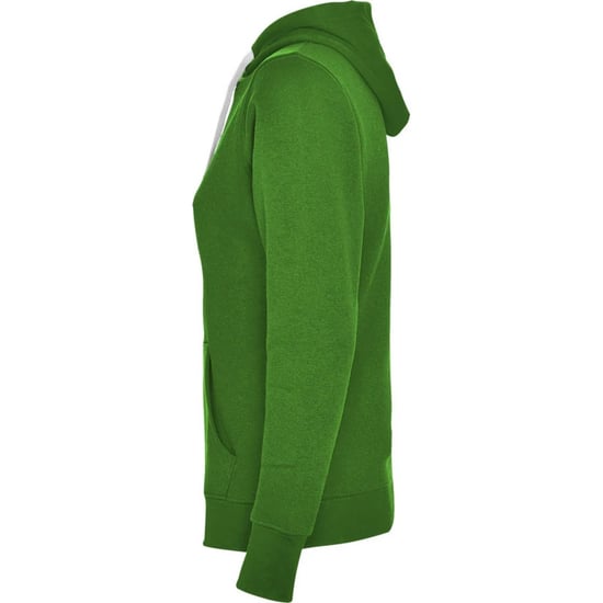 Roly Dames/Dames Urban Hooded Polycotton Sweatshirt (Kelly Groen/Wit) - Image 3