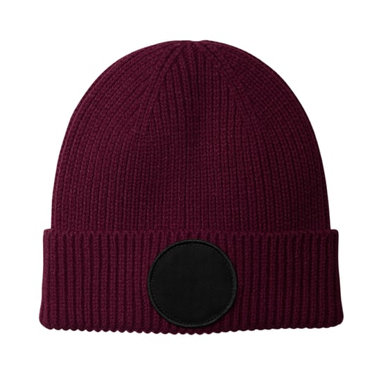 Beechfield Fashion cirkelvormige patch muts (Bourgogne/Zwart) - Image 1