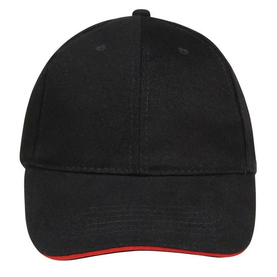 SOLS Buffalo 6 panel baseballpet (Zwart/Rood) - Image 1