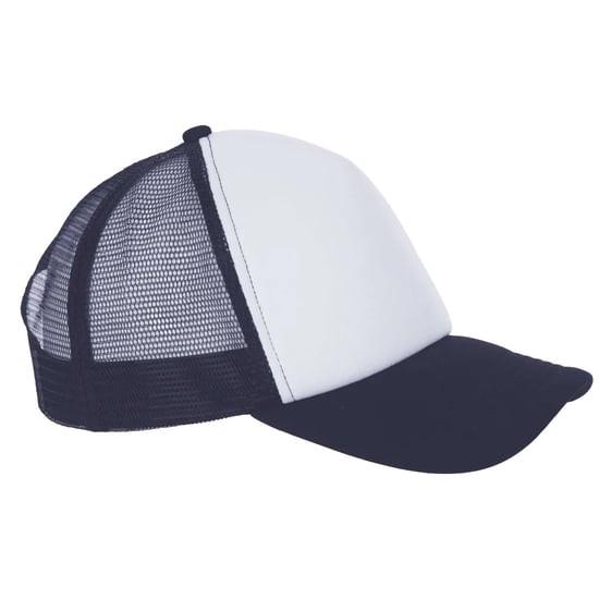 SOLS Bubble Colour Block Baseball Cap (Witte/franse marine) - Image 3