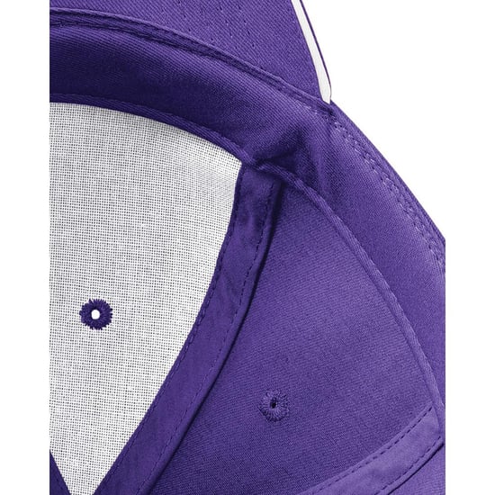 Beechfield Volwassenen Unisex Athleisure Cotton Baseball Cap (Paars/Wit) - Image 3