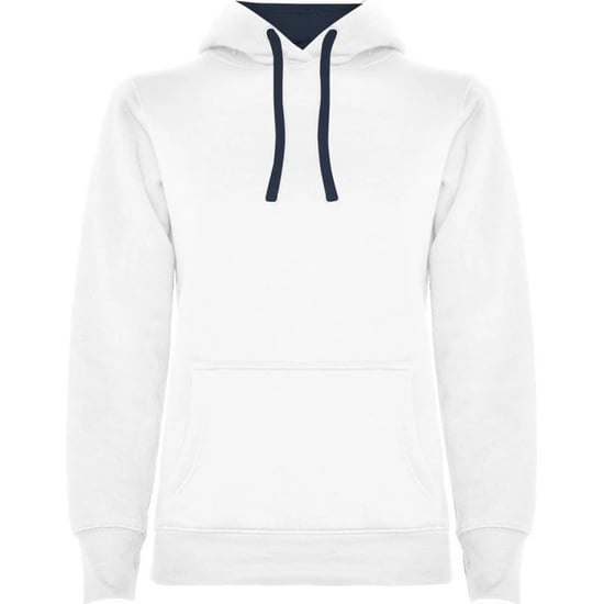 Roly Dames/Dames Urban Hooded Polycotton Sweatshirt (Wit/Zwaar Blauw) - Image 1