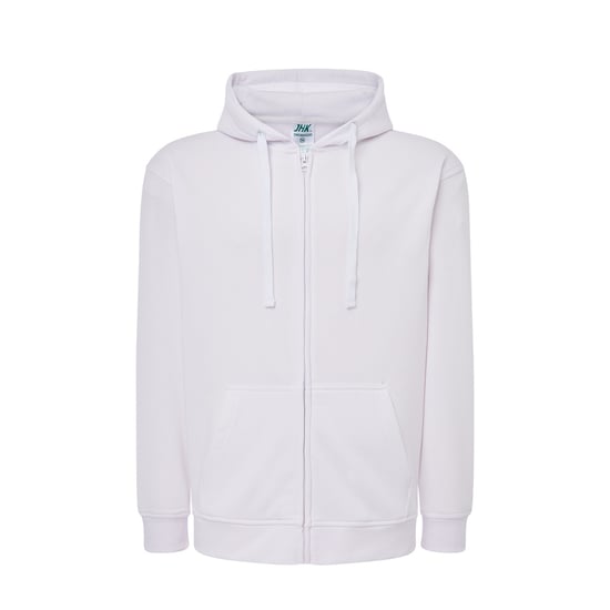 JHK Unisex effen capuchon met rits voor volwassenen (Wit) - Image 1