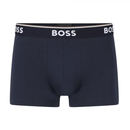 Men's Hugo Boss 3 Pack Stretch Cotton Boxer Trunks in Navy - Image 2