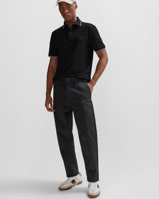 BOSS Orange Passertip Heren Poloshirt met Korte Mouwen en Tipped Collar - Image 3