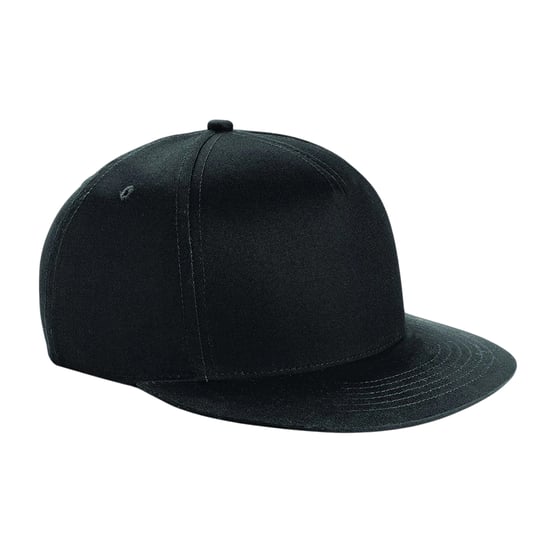 Beechfield Kinder/Kinder 5 Paneel Snapback Cap (Zwart/Zwart) - Image 1