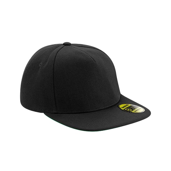 Beechfield Unisex Adult Original Flat Peak Snapback Cap (Zwart/Zwarte/Zwarte) - Image 1