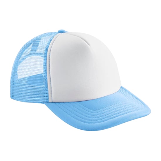 Beechfield Kinder/Kinder Vintage Trucker Cap (Hemelsblauw/Wit) - Image 1