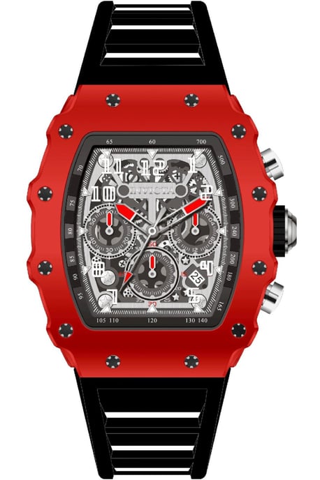 INVICTA Racing 69710 Herenhorloge - Quartz Uurwerk - Acryl met Zilveren Wijzerplaat - 43 mm - Image 1