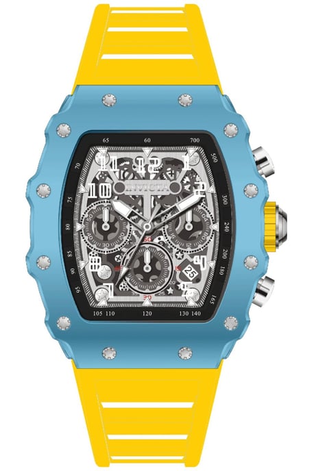 INVICTA Racing 69694 Herenhorloge - Quartz Uurwerk - Acryl met Zilveren Wijzerplaat - 43 mm - Image 1
