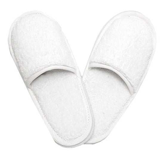 The One Towelling Uniseks Platte Katoenen Pantoffels voor Volwassenen (Wit/Wit) - Image 1