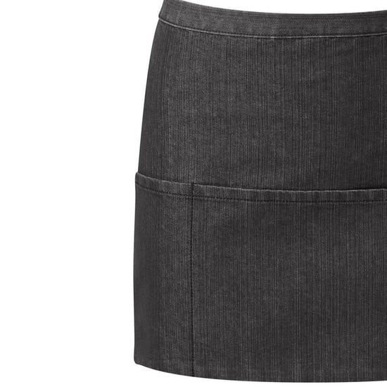 Premier Colours Collectie Denim schort met 3 zakken (Zwarte denim) - Image 2
