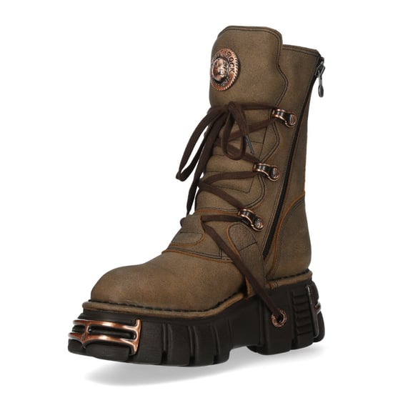 New Rock bruine leren gothic bikerlaarzen tot halverwege de kuit - M-373XL-C120 - Image 6