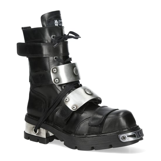 New Rock Metallic Zwarte Leren Gotische Punk Rock Hoge Laarzen - MET048-C9 - Image 3