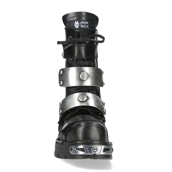 New Rock Metallic Zwarte Leren Gotische Punk Rock Hoge Laarzen - MET048-C9 - Image 5