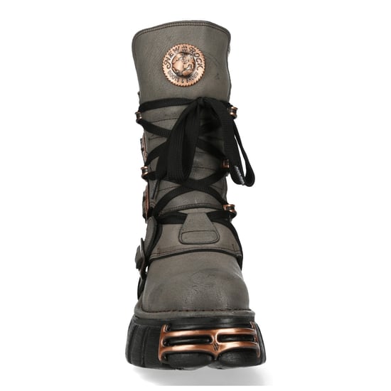 New Rock grijze/bruine leren gothic bikerlaarzen tot halverwege de kuit - M-373XL-C119 - Image 5