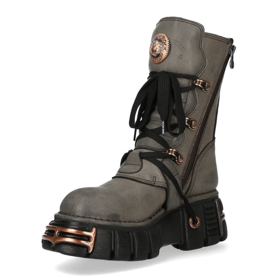 New Rock grijze/bruine leren gothic bikerlaarzen tot halverwege de kuit - M-373XL-C119 - Image 6