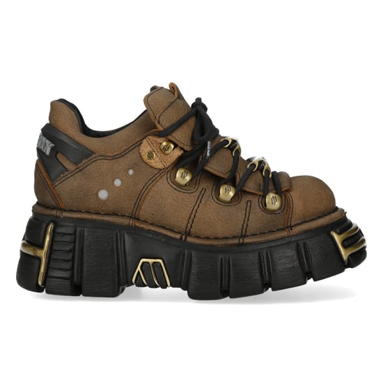 New Rock bruine leren gotische platform enkellaarsjes - M-120N-C120 - Image 1