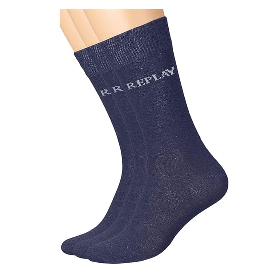 Replay Unisex Volwassenen Logo Sokken (Pak van 3) (Donkerblauw/Grijs) - Image 3