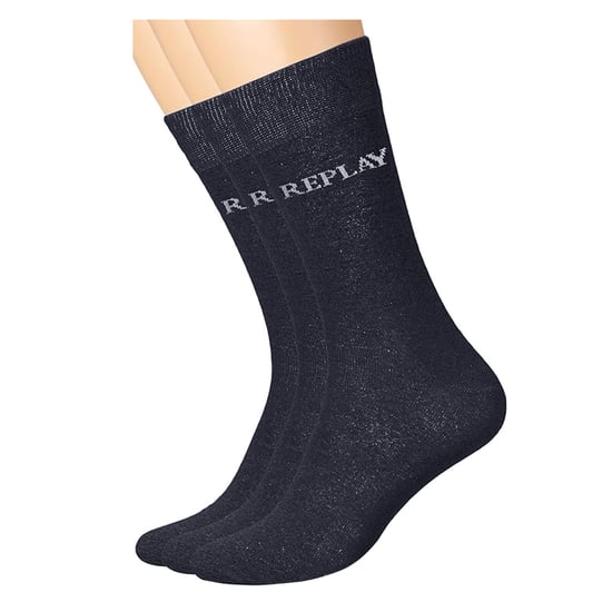 Replay Unisex Volwassenen Logo Sokken (Pak van 3) (Zwart/Grijs) - Image 4