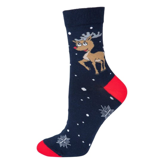 Floso Dames/Dames Rendier Kerst Sokken (Set van 2) (Marine, Rood) - Image 1