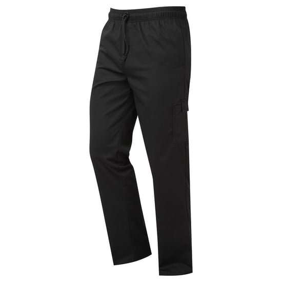 Premier Unisex Volwassenen Chef-koks Essentiële Cargo Pocket Broek (Zwart) - Image 1