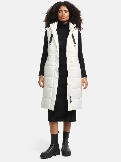 Marikoo lange gewatteerde damesbodywarmer met capuchon – Narikaa - Image 6