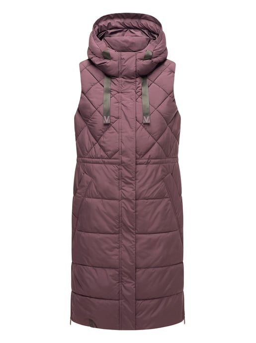 Marikoo lange gewatteerde damesbodywarmer met capuchon – Narikaa - Image 2