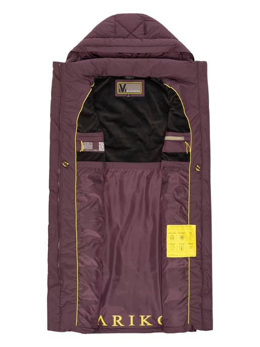 Marikoo lange gewatteerde damesbodywarmer met capuchon – Narikaa - Image 5