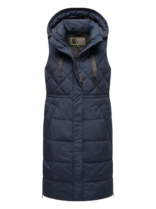 Marikoo lange gewatteerde damesbodywarmer met capuchon – Narikaa - Image 1