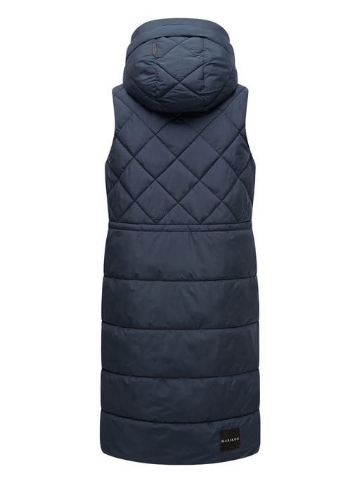 Marikoo lange gewatteerde damesbodywarmer met capuchon – Narikaa - Image 4