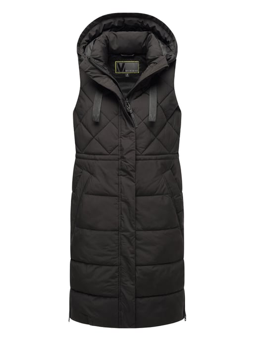 Marikoo lange gewatteerde damesbodywarmer met capuchon – Narikaa - Image 1