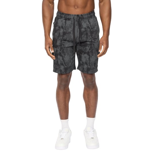 Crosshatch Heren Bardon Camo Cargo Shorts (Zwart Camo) - Image 1