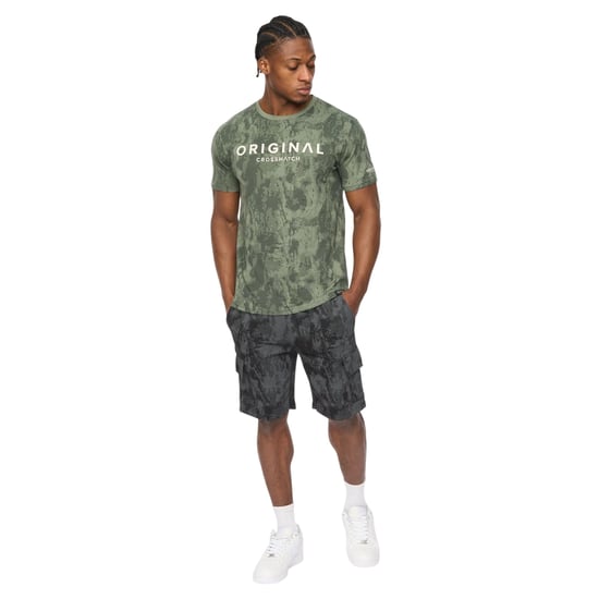 Crosshatch Heren Bardon Camo Cargo Shorts (Zwart Camo) - Image 3