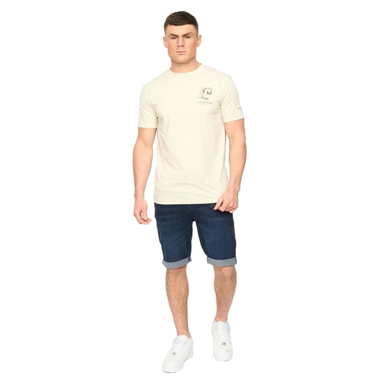 Crosshatch Heren Youlgreeve Denim Short met riem (Donker Washed) - Image 4