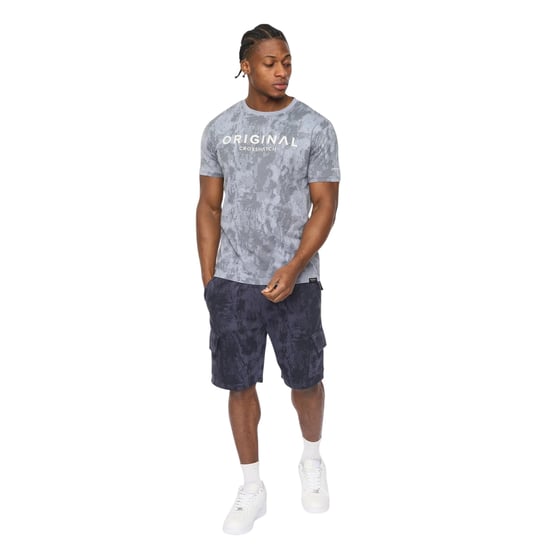Crosshatch Heren Bardon Camo Cargo Shorts (Marine Camo) - Image 3