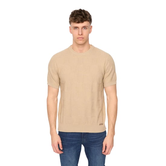 Duck and Cover Heren Littleton gebreid T-shirt (Lichte steen) - Image 1