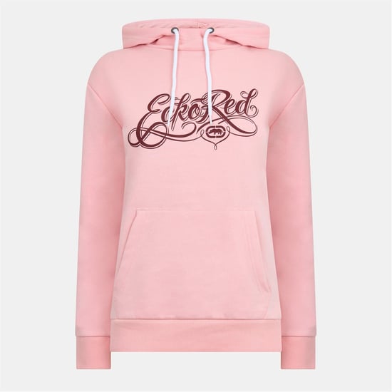 Women's Ecko Scarlett Hooded Neck Lettering Sweatshirt in Powder-Pink - Image 1