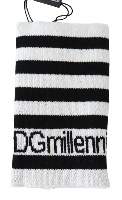 Dolce & Gabbana Black White Wool Dgmillennials Polsband herenfolie - Image 2