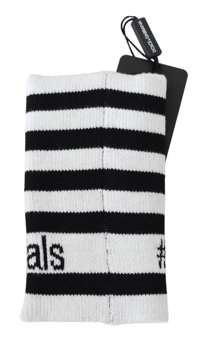 Dolce & Gabbana Black White Wool Dgmillennials Polsband herenfolie - Image 3