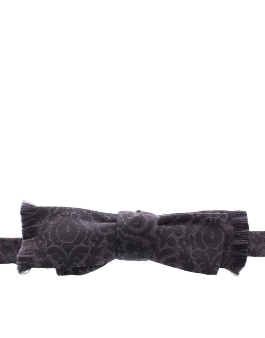 Dolce & Gabbana Grijs Zwart Wol Zijde Strikje - Image 1