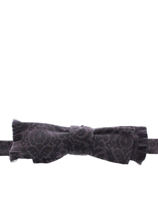 Dolce & Gabbana Grijs Zwart Wol Zijde Strikje - Image 2
