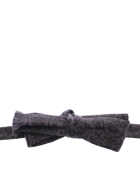 Dolce & Gabbana Grijs Zwart Wol Zijde Strikje - Image 3