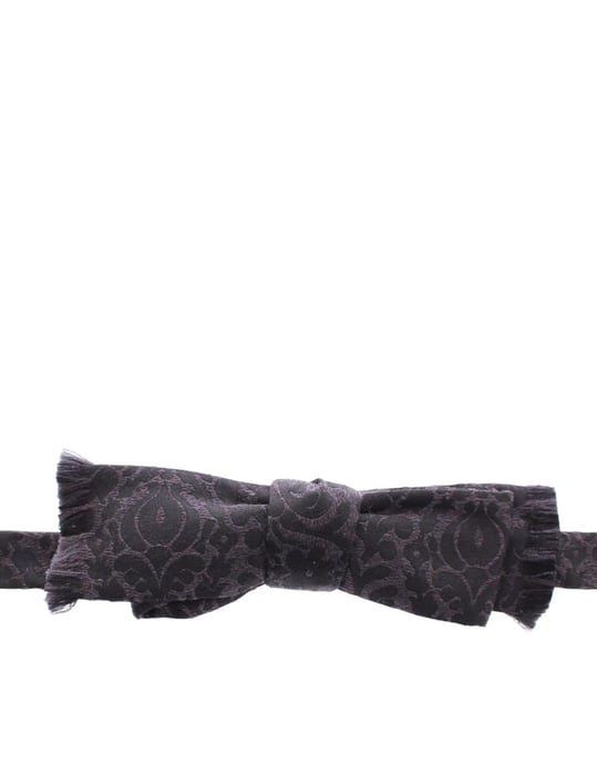 Dolce & Gabbana Grijs Zwart Wol Vlinderdas - Image 2