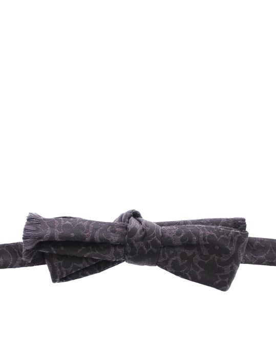 Dolce & Gabbana Grijs Zwart Wol Vlinderdas - Image 3