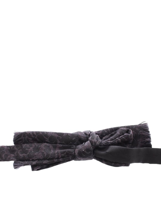 Dolce & Gabbana Grijs Zwart Wol Vlinderdas - Image 5